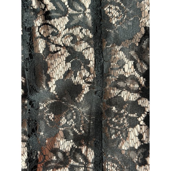 Women's Dress, Size 10, Black Floral Lace Fit and Flare Dress Pink Lining - Picture 6 of 9